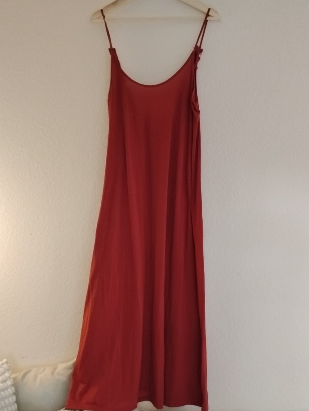 Nordstrom Rust Slip Maxi Dress with Spaghetti Straps